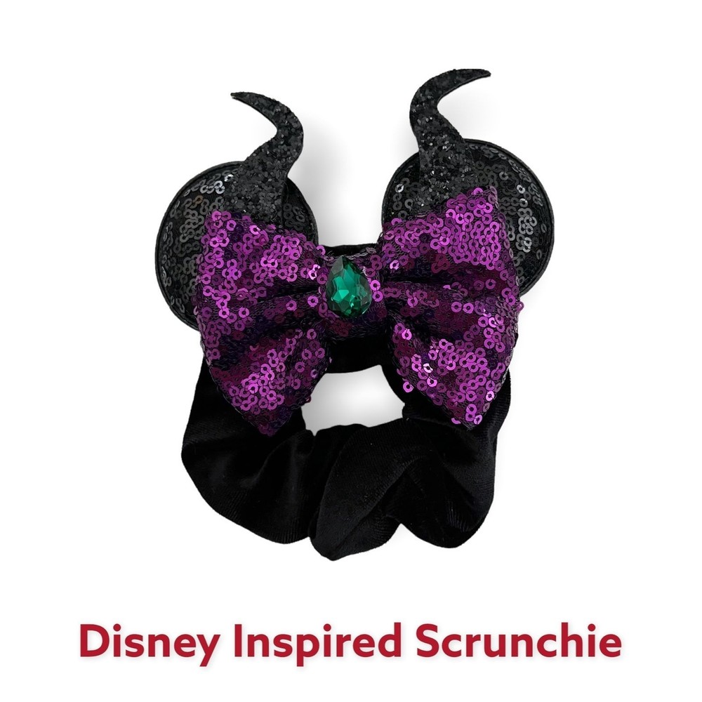 Disney Maleficent Inspired mouse ear scrunchie